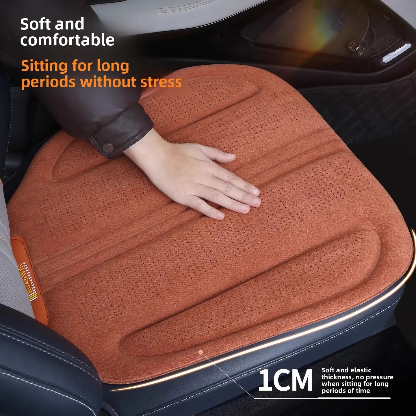 Suede Car Seat Cover – Breathable Ultra-Thin Seat Cushion Pad, Universal Fit - Delicate Leather