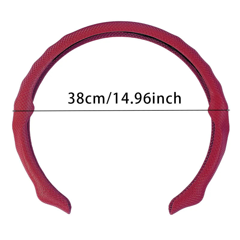 5D Copper Coin Pattern Steering Wheel Cover – Breathable Ultra-Thin Anti-Slip Universal Fit - Delicate Leather