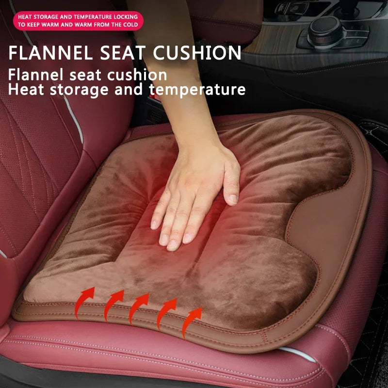 Flannel Car Seat Cover Front Rear Seats Cushion Protector Mat Pad Universal, Custom For Cars, Seat Cushion for Car - Delicate Leather