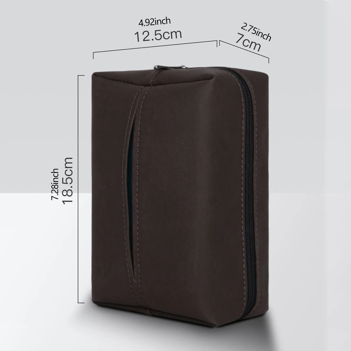 Car Tissue Holder – PU Leather Sun Visor Tissue Box for Center Armrest and Seat Back, Universal Fit - Delicate Leather