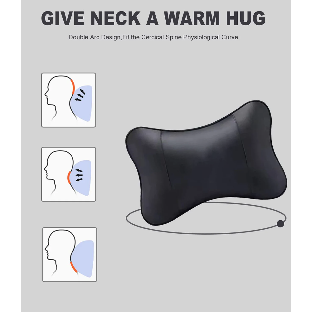 Thickened Foam Car Neck Pillow, Custom-Fit For Infiniti, Soft Leather Headrest (2 Pieces) for Driving Home Office DLIN245 - Delicate Leather