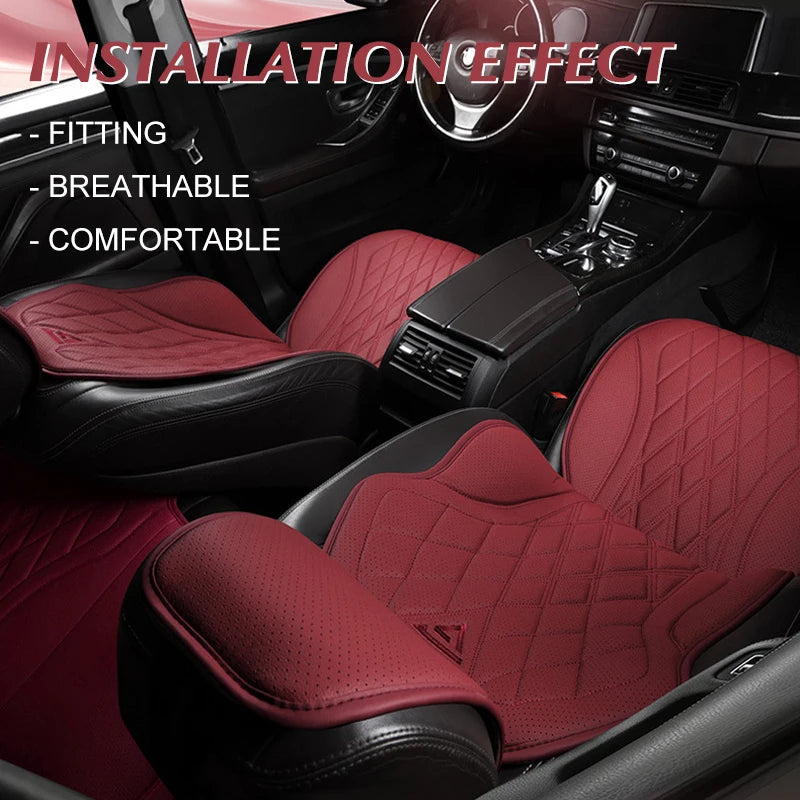 Nappa Leather Car Seat Cushion – Breathable Universal Front Seat Cover - Delicate Leather