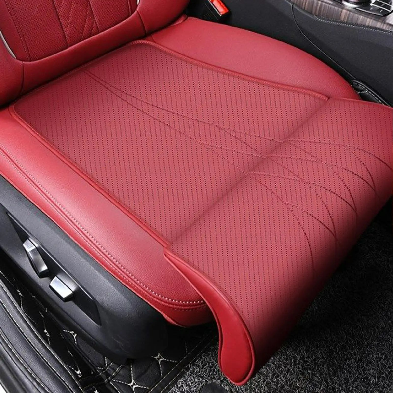 Driver Car Seat Extender - Leather Leg Support Cushion for Long Distance Driving - Memory Foam Knee Pad for Car, Truck, and Home Use - Delicate Leather
