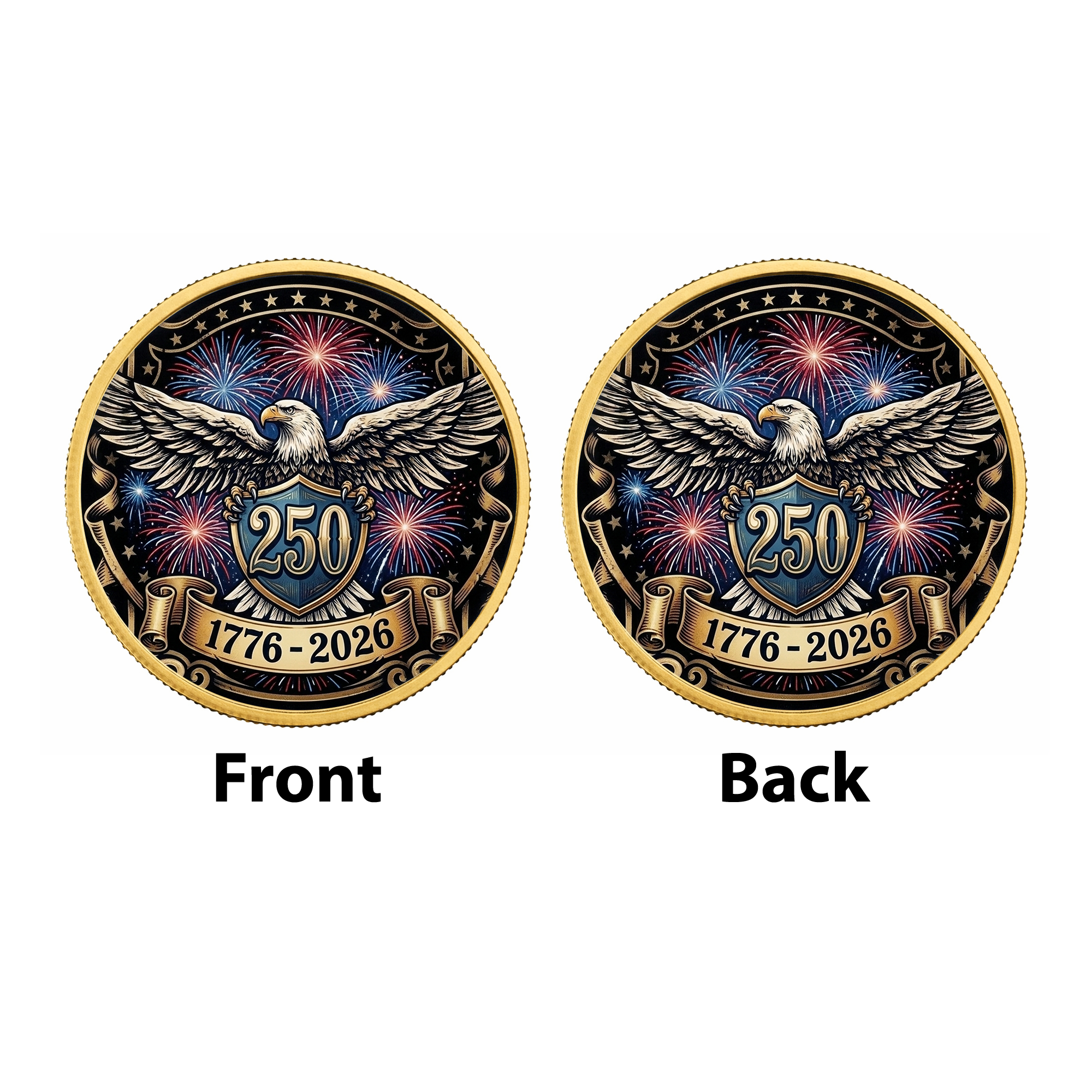 250th Anniversary of America 1776–2026 Commemorative Coin – Patriotic Souvenir Token 06 - Delicate Leather