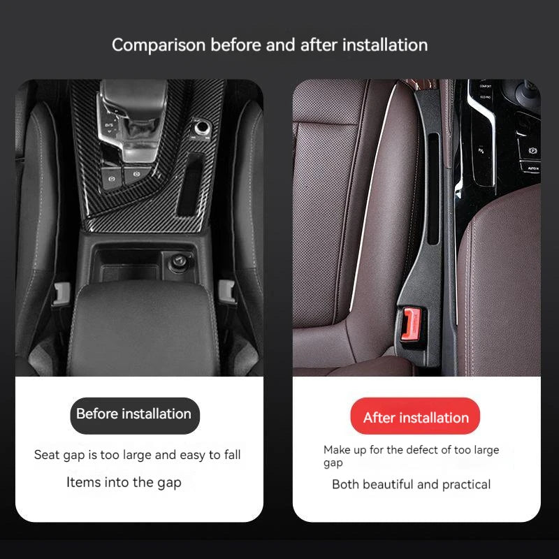 2PCS Car Seat Gap Filler – Universal Interior Crevice Insert Between Seats - Delicate Leather