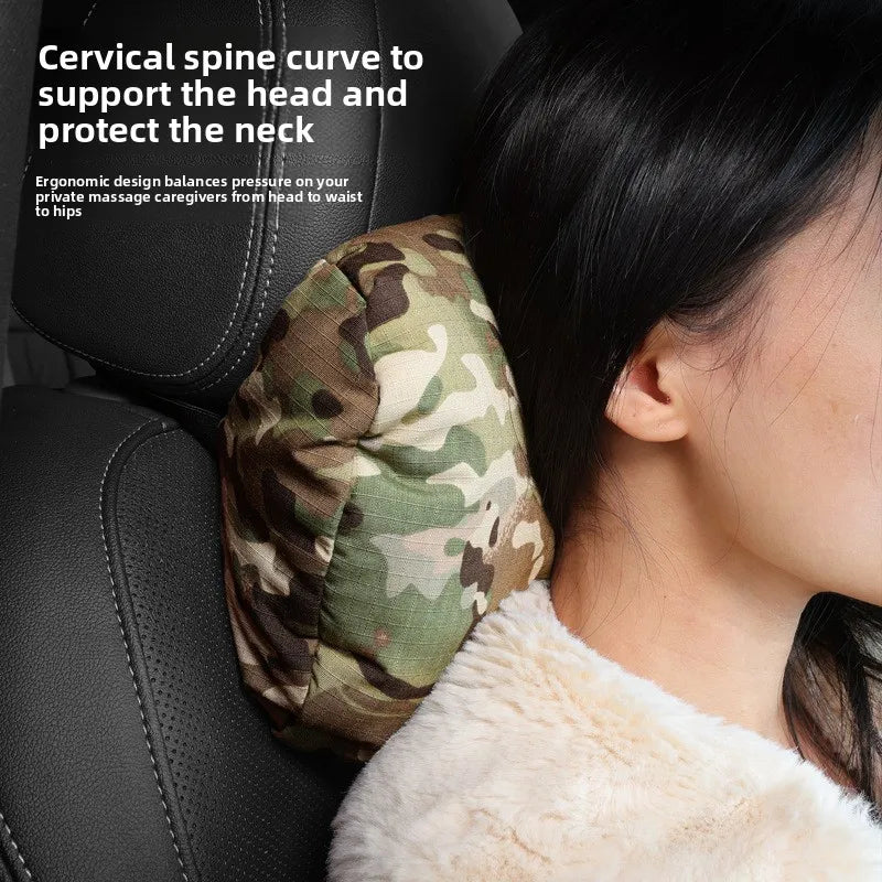 Universal Car Headrest Pillow – High-Quality Latex Cushion with Breathable Leather Cover, Neck and Lumbar Support Pillow - Delicate Leather