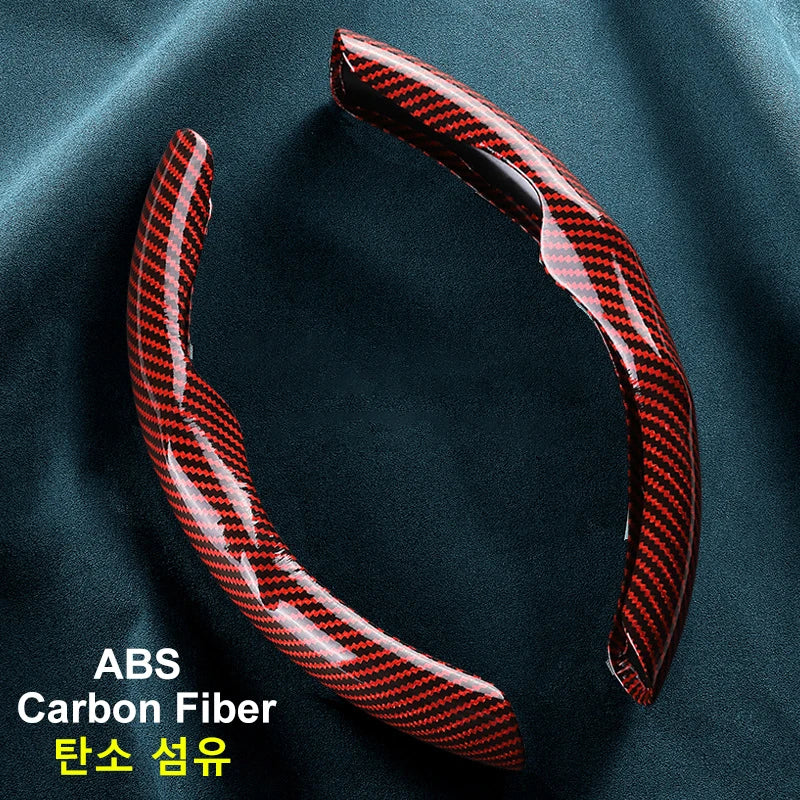 36cm Carbon Fiber Steering Wheel Cover – Non-Slip, Ultra-Thin, Sports Type D Car Handle Cover - Delicate Leather