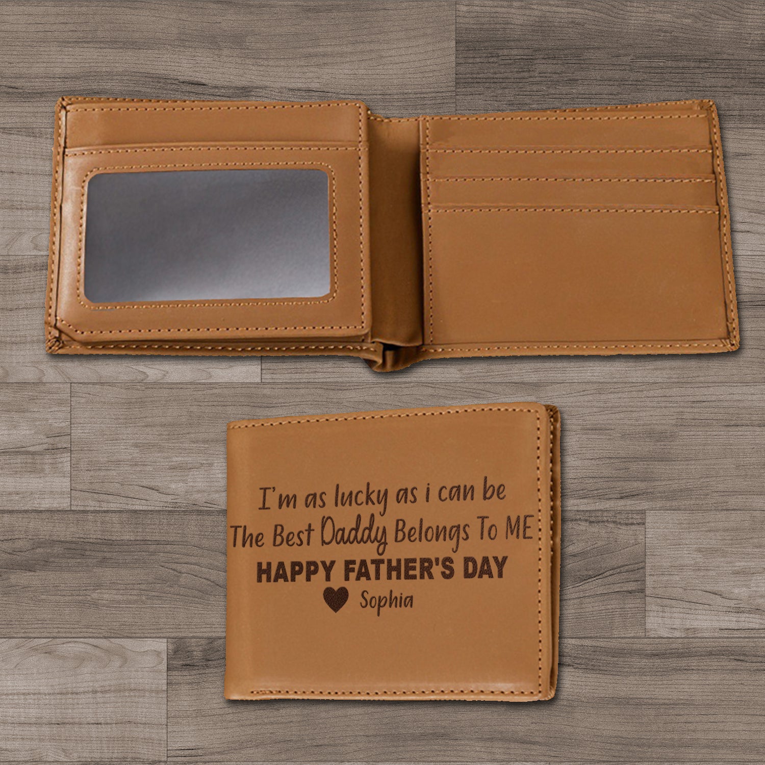 Personalized Wallet Men, Leather Wallet For Men, Custom  Engraved Wallet, Personalized Gifts For Him, Fathers Day Gifts, Husband, Boyfriend, Dad - Delicate Leather