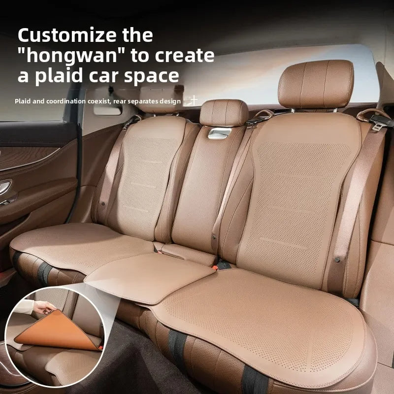 Universal Nappa Leather Car Seat Cover - Four Season Auto Breathable Comfortable Saddle Cushions - Seat Covers for Car Seats - Delicate Leather