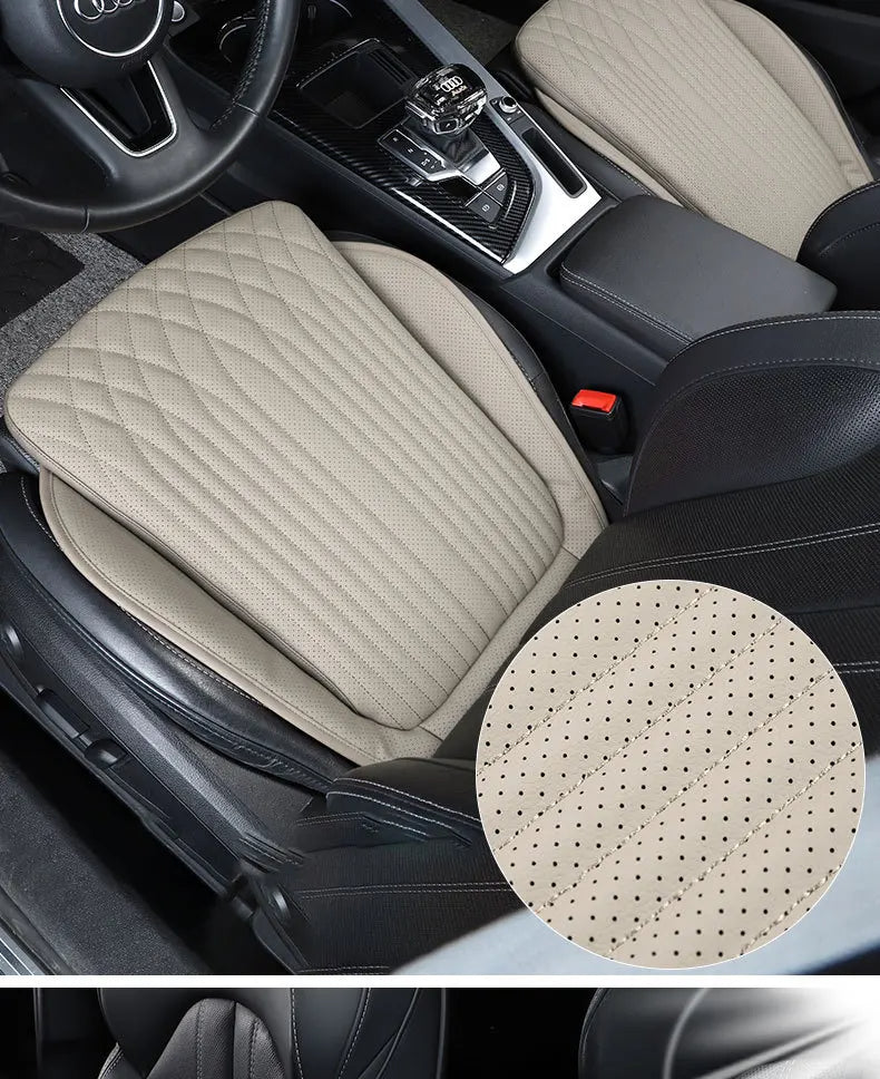 Universal Automotive Seat Cushion Business Comfort, Breathable, Sweat-Absorbing, High Rebound Sponge, New Flat Seat Cushion - Delicate Leather