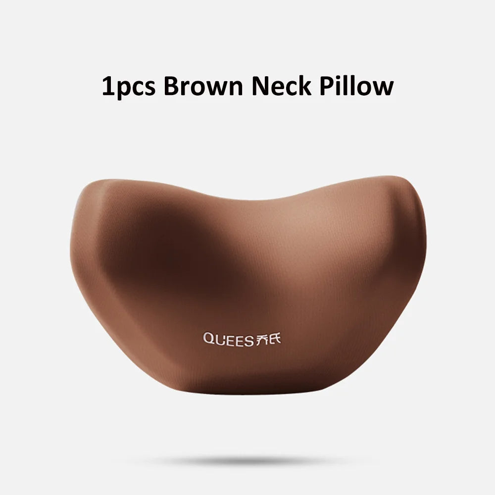 Car Headrest Pillow Auto Neck Cushion Car Back Lumbar Pillow Slow Rebound Guard Head Support for Universal Car - Delicate Leather