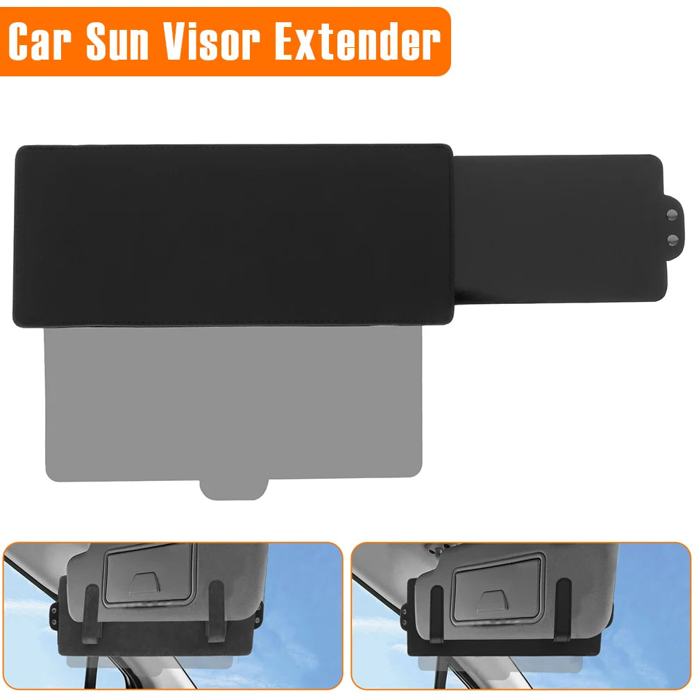 Universal Car Sun Visor Extender Anti-Glare UV Adjustable Windshield Sunshade Cover for Cars & Trucks - Delicate Leather