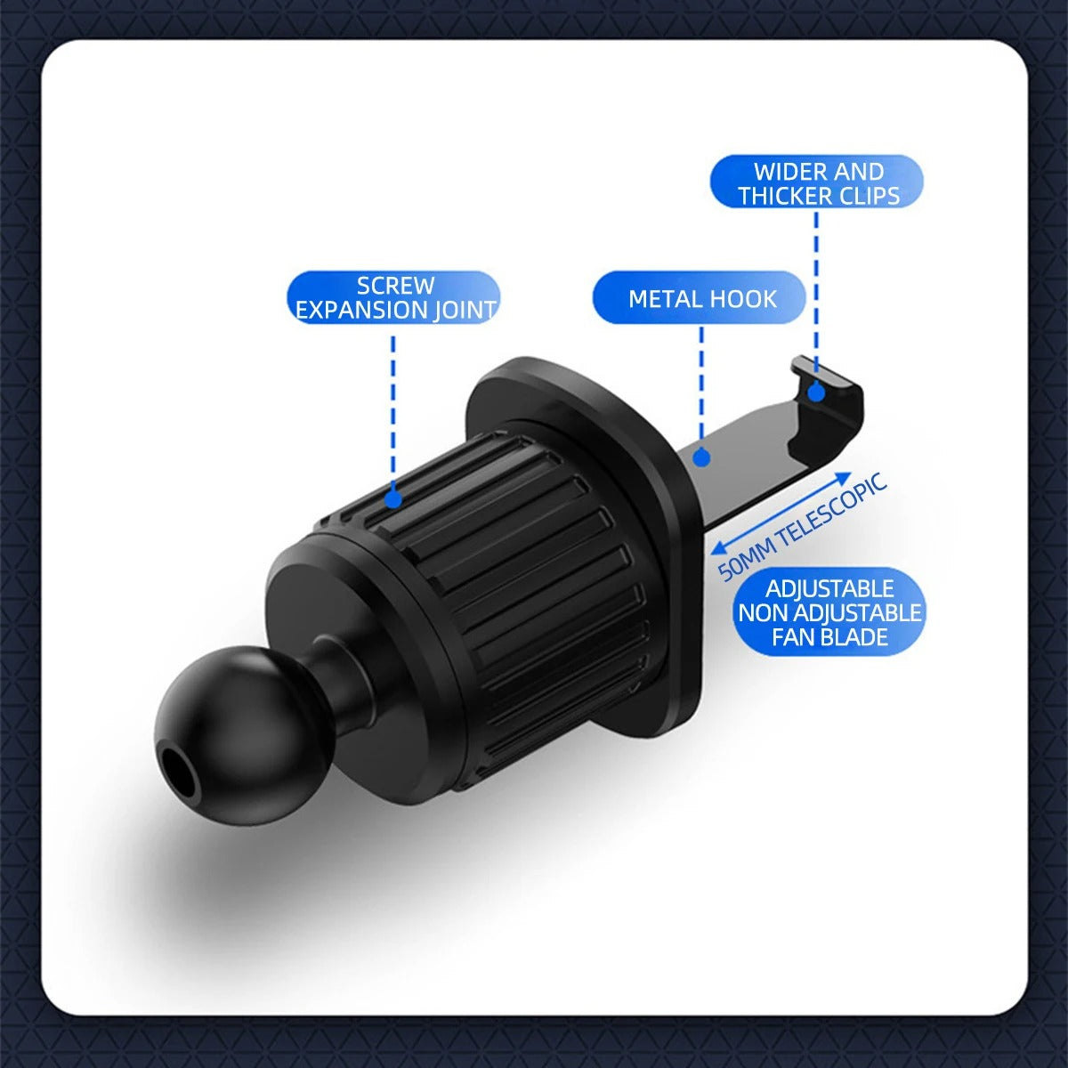 Gravity Car Phone Holder - Universal Shockproof Air Vent Mount for 4.7-7 Inch Smartphones