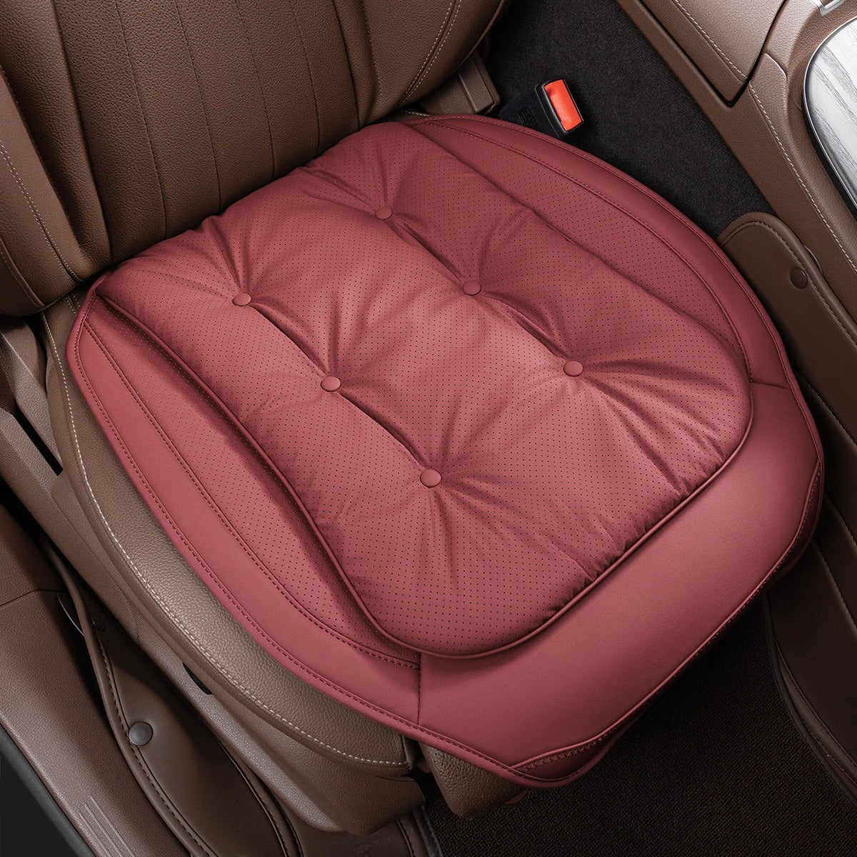 Universal Nappa Leather Car Seat Cushion – Breathable Anti-Slip Luxury Seat Protector - Delicate Leather