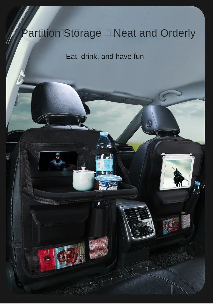 Car Accessories Universal Car Seats Organizer with Tray and Tablet Holder - Multi-Pocket Storage, Custom Fit For Your Cars, Car Accessories - Delicate Leather