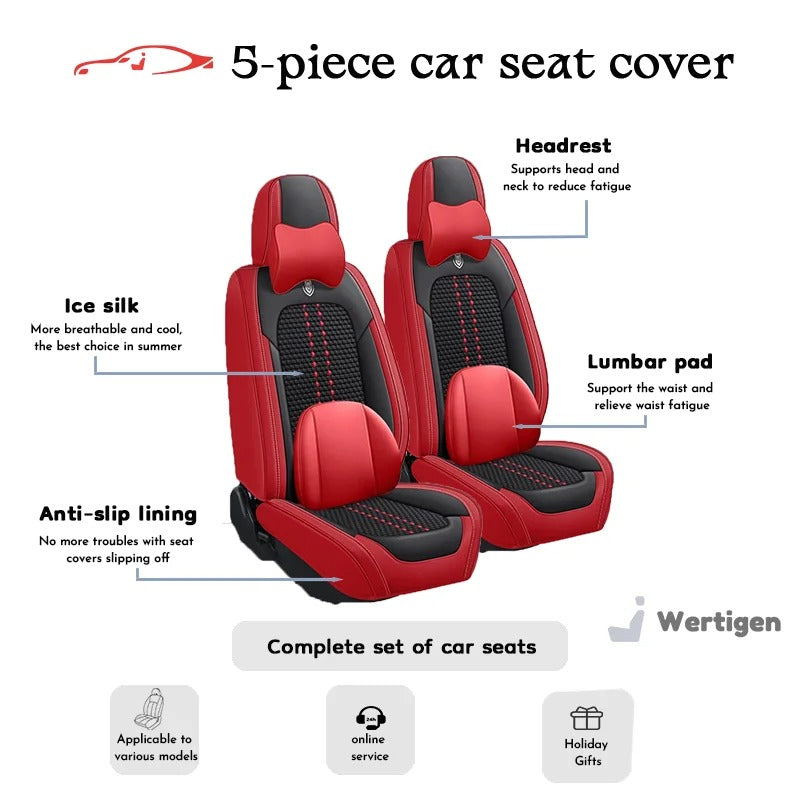 Full Set Leather Car Seat Covers for Toyota Corolla (2009–2023) – Universal Fit, Airbag Compatible - Delicate Leather
