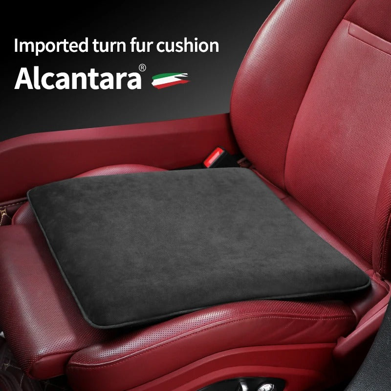 All-Season Universal Alcantara Suede Car Seat Cushion – Memory Cotton Pad, Non-Slip & Breathable - Delicate Leather