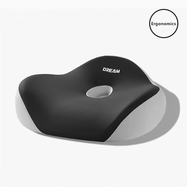 Memory Foam Office Chair Seat Cushion – Comfortable Donut Pillow with Washable Cover for Office, Home & Car - Delicate Leather