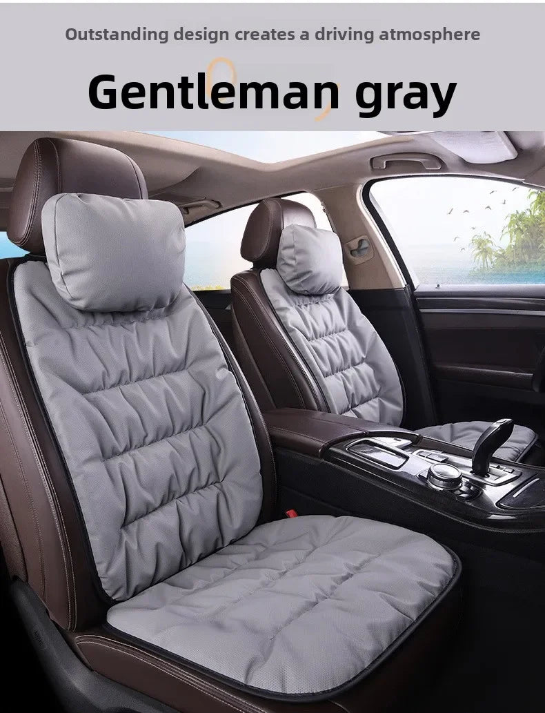 Universal Winter Down Car Seat Cover – Breathable Warm Seat Protector, Soft Cushion for Vehicle Interior - Delicate Leather