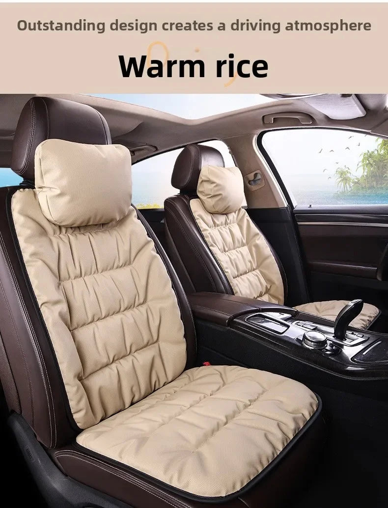 Universal Winter Down Car Seat Cover – Breathable Warm Seat Protector, Soft Cushion for Vehicle Interior - Delicate Leather