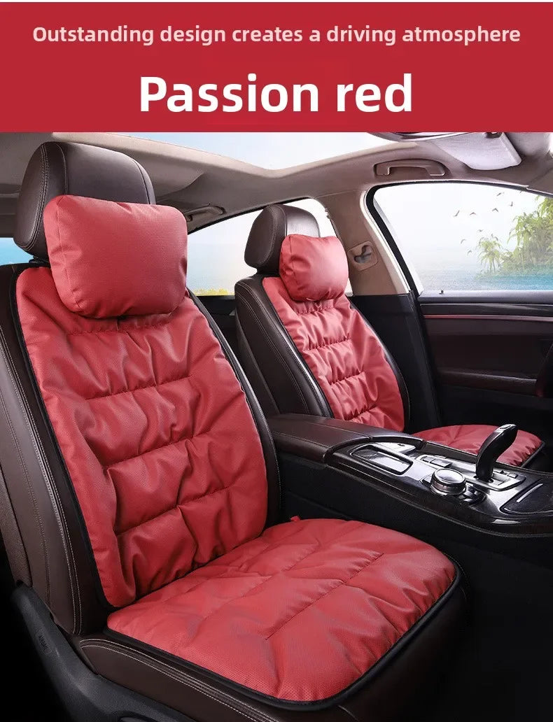 Universal Winter Down Car Seat Cover – Breathable Warm Seat Protector, Soft Cushion for Vehicle Interior - Delicate Leather