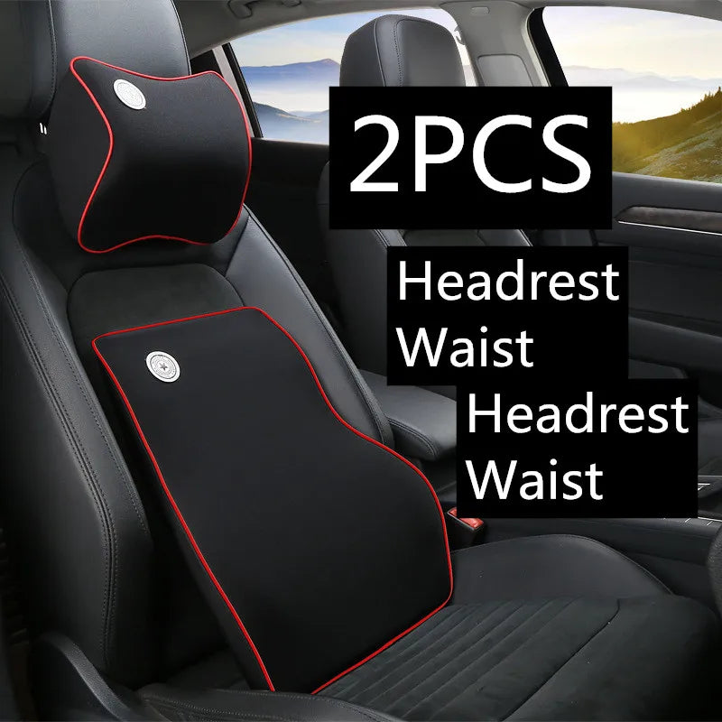 Car Lumbar Support & Neck Pillow Kit – Ergonomic Memory Foam Cushion for Back & Muscle Pain Relief