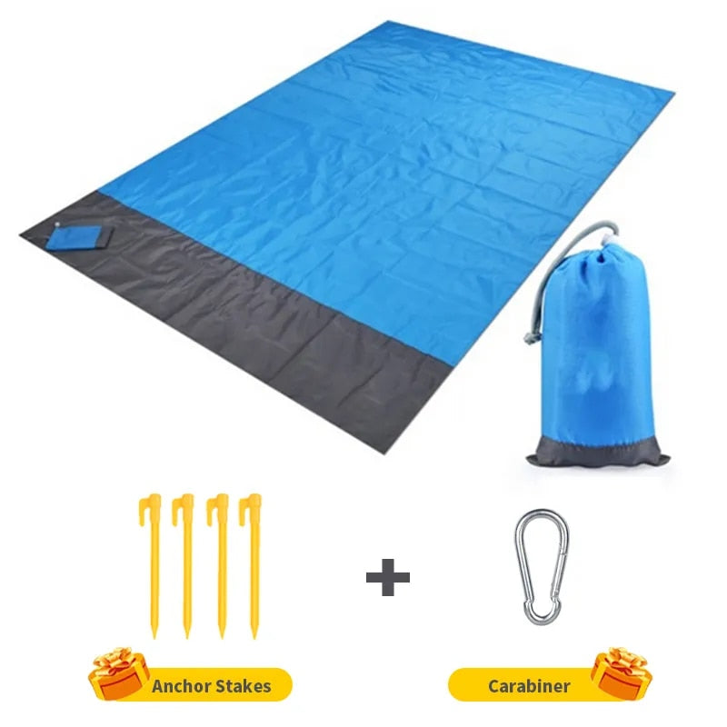 Waterproof Pocket Beach Blanket Folding Camping Mat Mattress Portable Lightweight Mat Outdoor Picnic Mat Sand Beach Mat - Delicate Leather