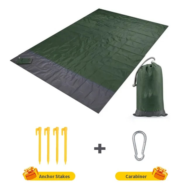 Waterproof Pocket Beach Blanket Folding Camping Mat Mattress Portable Lightweight Mat Outdoor Picnic Mat Sand Beach Mat - Delicate Leather