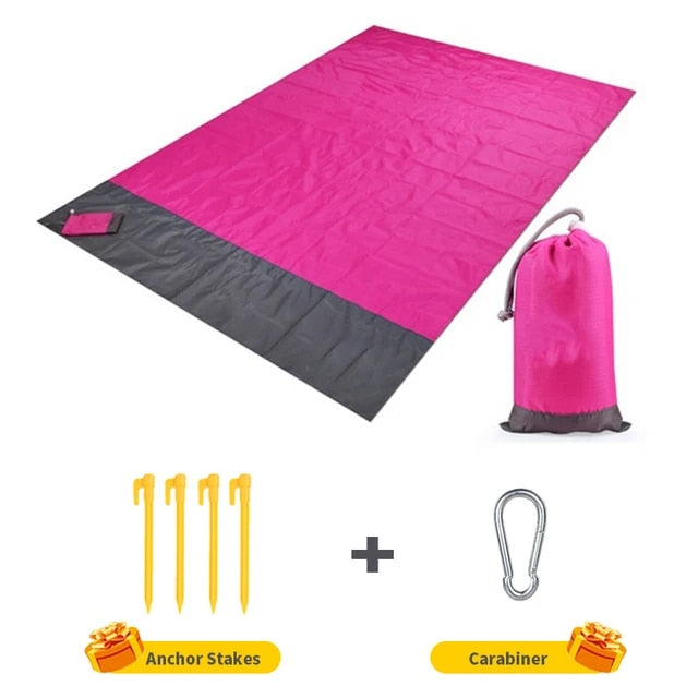 Waterproof Pocket Beach Blanket Folding Camping Mat Mattress Portable Lightweight Mat Outdoor Picnic Mat Sand Beach Mat - Delicate Leather