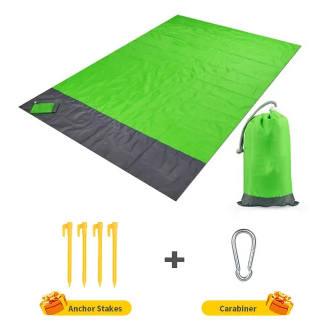 Waterproof Pocket Beach Blanket Folding Camping Mat Mattress Portable Lightweight Mat Outdoor Picnic Mat Sand Beach Mat - Delicate Leather