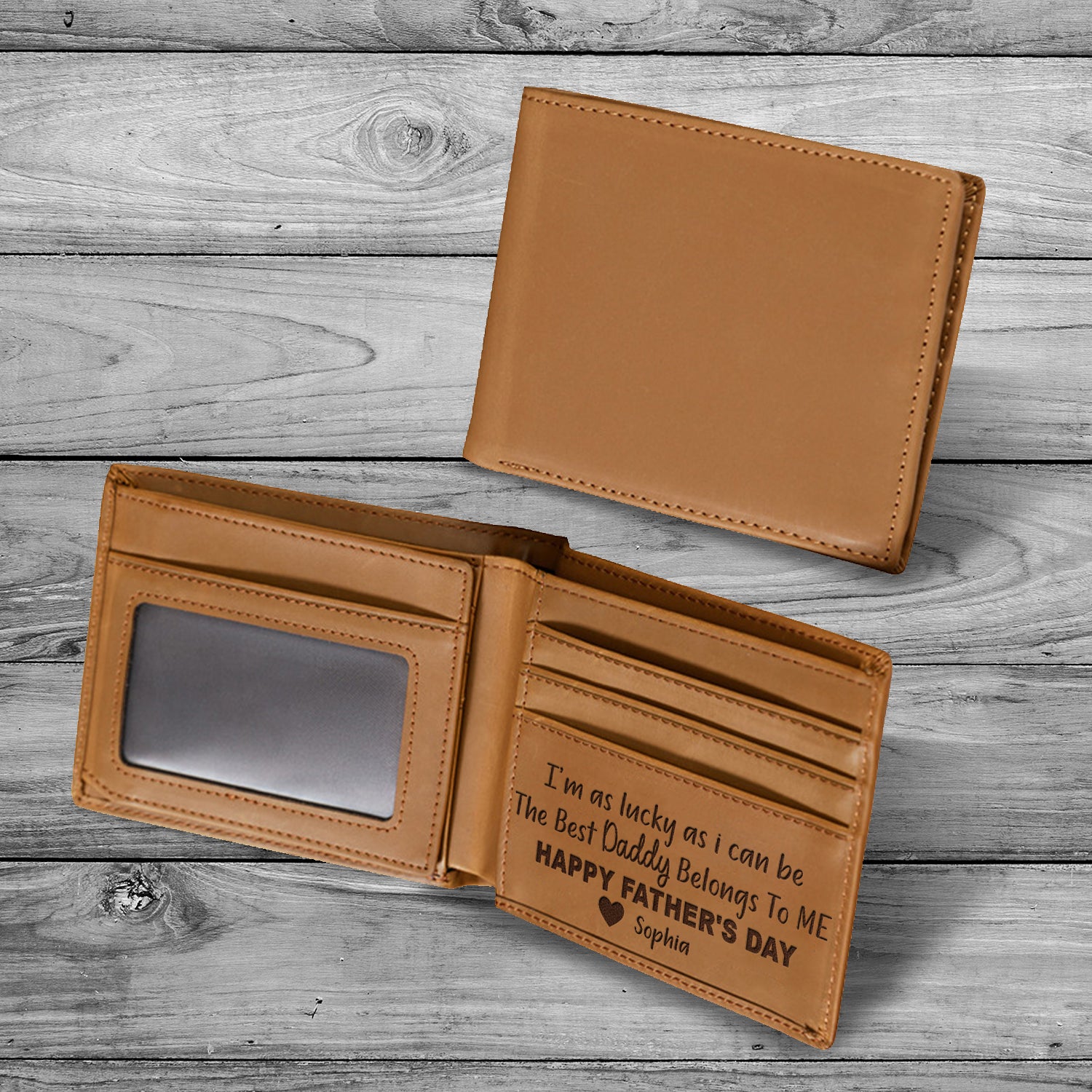 Personalized Wallet Men, Leather Wallet For Men, Custom  Engraved Wallet, Personalized Gifts For Him, Fathers Day Gifts, Husband, Boyfriend, Dad - Delicate Leather