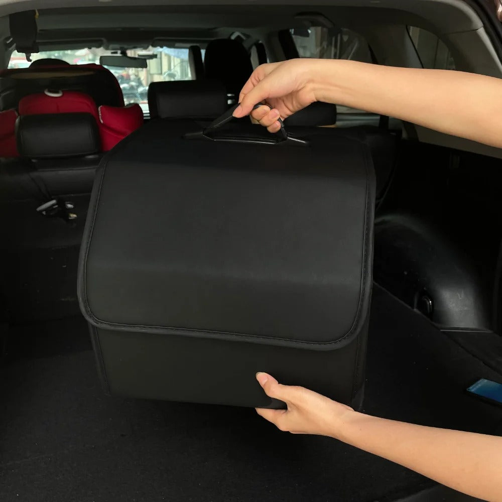 Folding Car Trunk Organizer – Waterproof PU Leather Storage Box - Delicate Leather