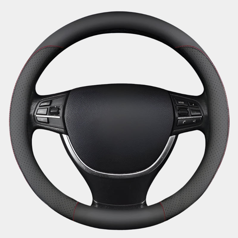 Car Anti-Slip Leather Steering Wheel Cover – Universal 38cm Protective Cover - Delicate Leather