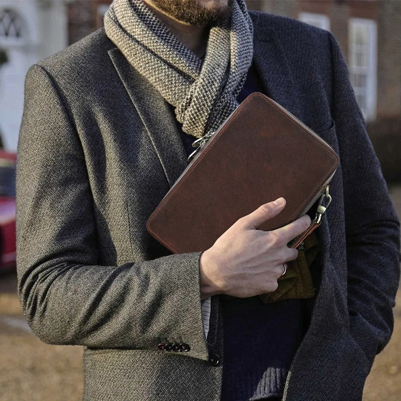 4-Pack Cigar Box with Wrist Zipper - Outdoor Travel Set, Moisturizing and Moisture-Proof Storage - Delicate Leather