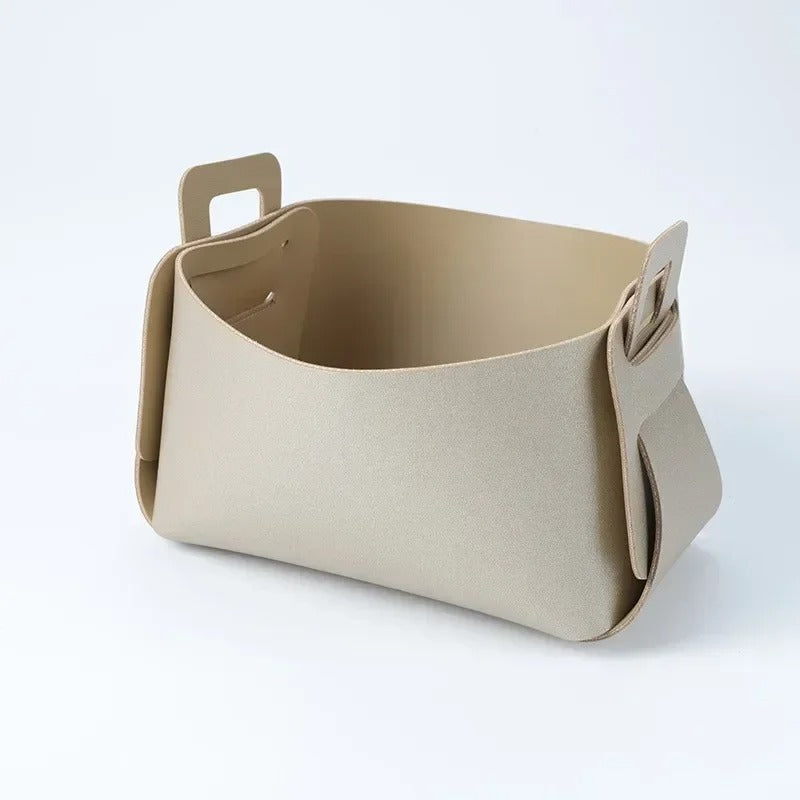 Desktop Large Storage Box - Leather Key Plate, Home Decoration Dice Plate, Key Wallet Coin PU Leather Folding Storage Box - Delicate Leather