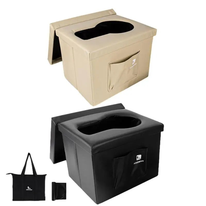 Outdoor Folding Chair - Portable Picnic Tools Storage Box & Car Interior Trash Bin - Delicate Leather