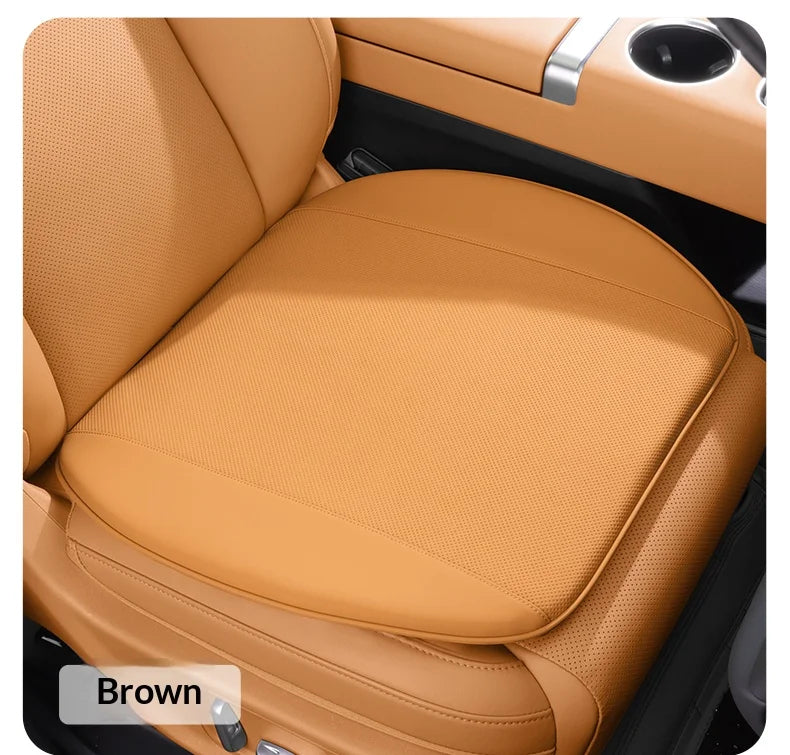Breathable Car Seat Cushion – Universal Fit Seat Pad for Everyday Use - Delicate Leather