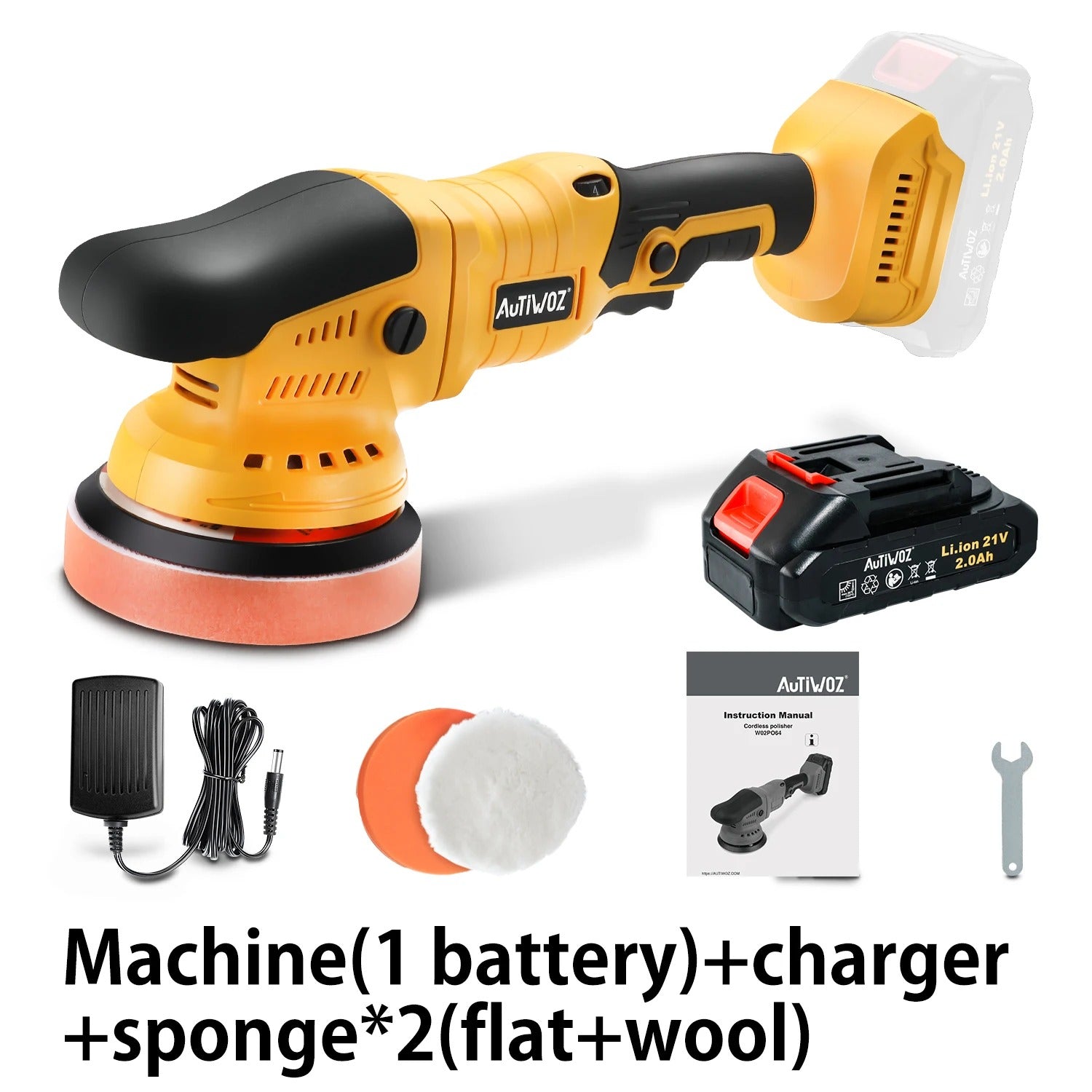 Cordless Orbital Polisher 125mm – 6-Speed Random Dual Action with Overheat Protection - Delicate Leather