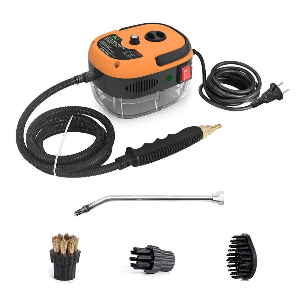 2500W Portable Handheld Steam Cleaner – High-Temperature Pressurized Cleaning Machine with Brush Heads