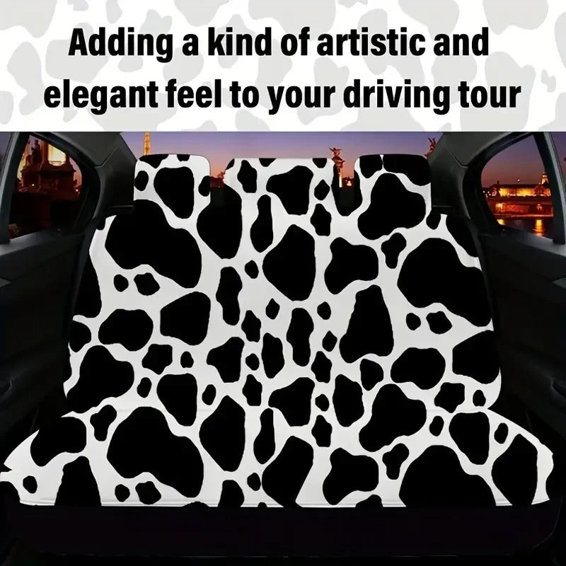 15-Piece Cow Print Car Accessories Kit – Stylish & Comfortable Interior Set