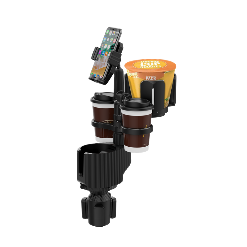 NEW 360° Rotating Adjustable Car Drink Cup Holder with Tray - Multifunctional Storage Car Cup Mount Holder Expander - Delicate Leather