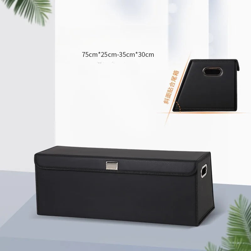 PU Leather Trunk Storage Box – Foldable Car Organizer for Tools & Accessories - Delicate Leather