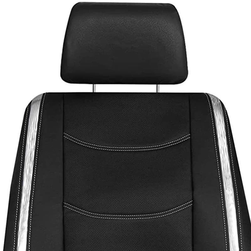 Universal Car Seat Covers Full Set – Waterproof Artificial Leather with Bright PVC, Easy Installation, Interior Car Seat Protector for All Seasons - Delicate Leather