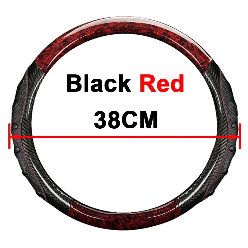 Car Truck PU Leather Embossed Steering Wheel Cover Steering-Wheel For Auto Diameters 36 38 40 42 45 47 50CM 7 Sizes to Choose - Delicate Leather
