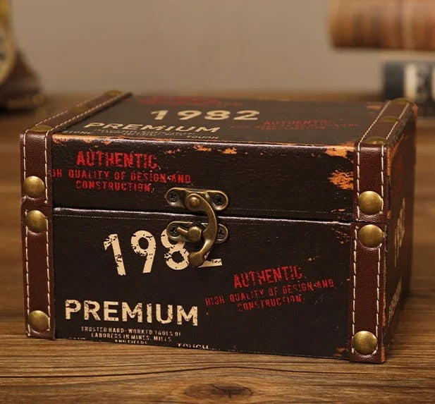 European Vintage Storage Box - Desktop Cosmetics Sundry Storage Box, Leather Candy Box, Gift Box - Delicate Leather