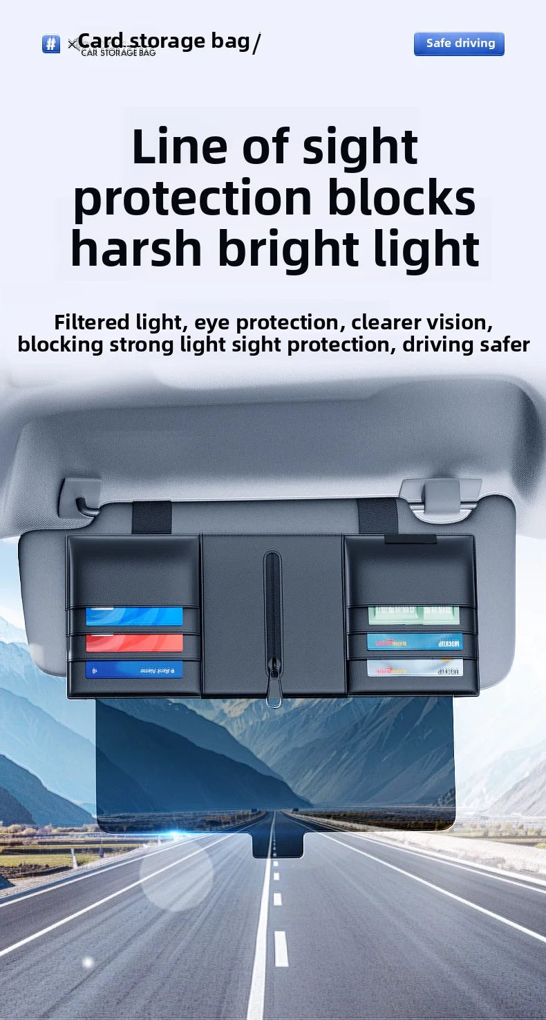 Car Sun Visor Extender – Anti-Glare Sunshade Extension UV Protection Interior Accessory - Delicate Leather