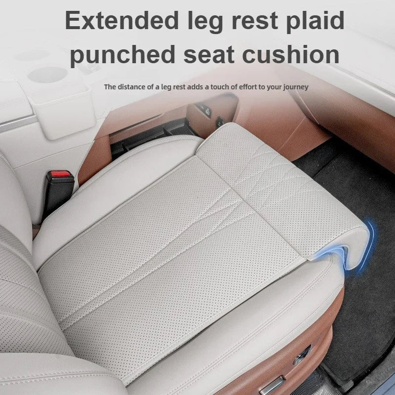 Car Seat Leg Support Extension Cushion, Universal Memory Foam Footrest Pad for Driving Comfort - Delicate Leather