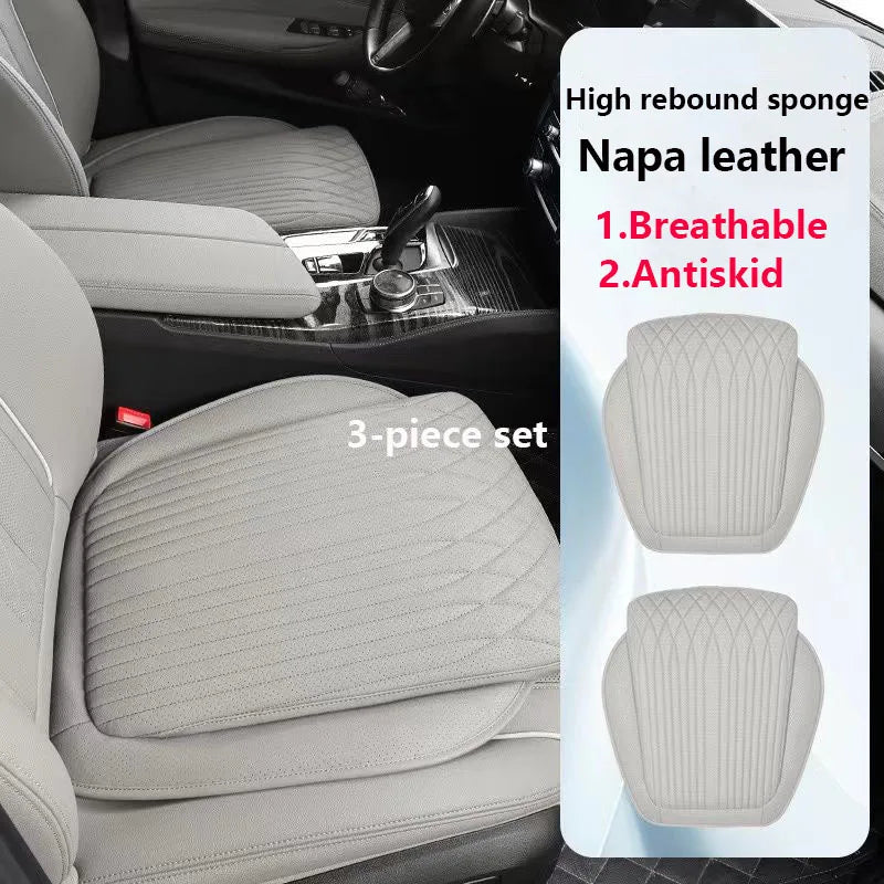 Universal Automotive Seat Cushion Business Comfort, Breathable, Sweat-Absorbing, High Rebound Sponge, New Flat Seat Cushion - Delicate Leather