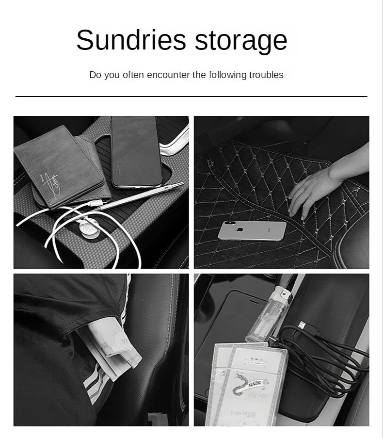 Leather Car Seat Middle Hanger Storage Bag Luxury Auto Handbag Holder Between Seats Tissue Water Cup Pockets Stowing Tidying - Delicate Leather