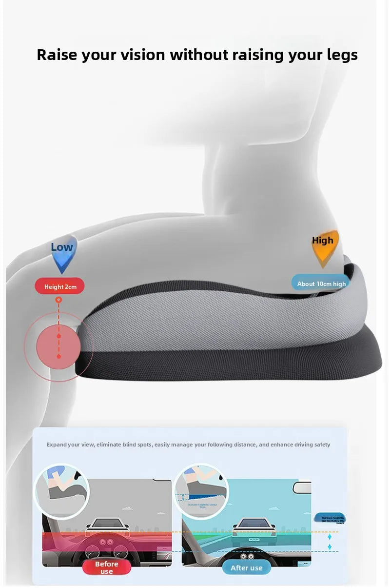 Memory Foam Car Seat Cushion – Breathable Universal Seat Pad for Car & Truck - Delicate Leather